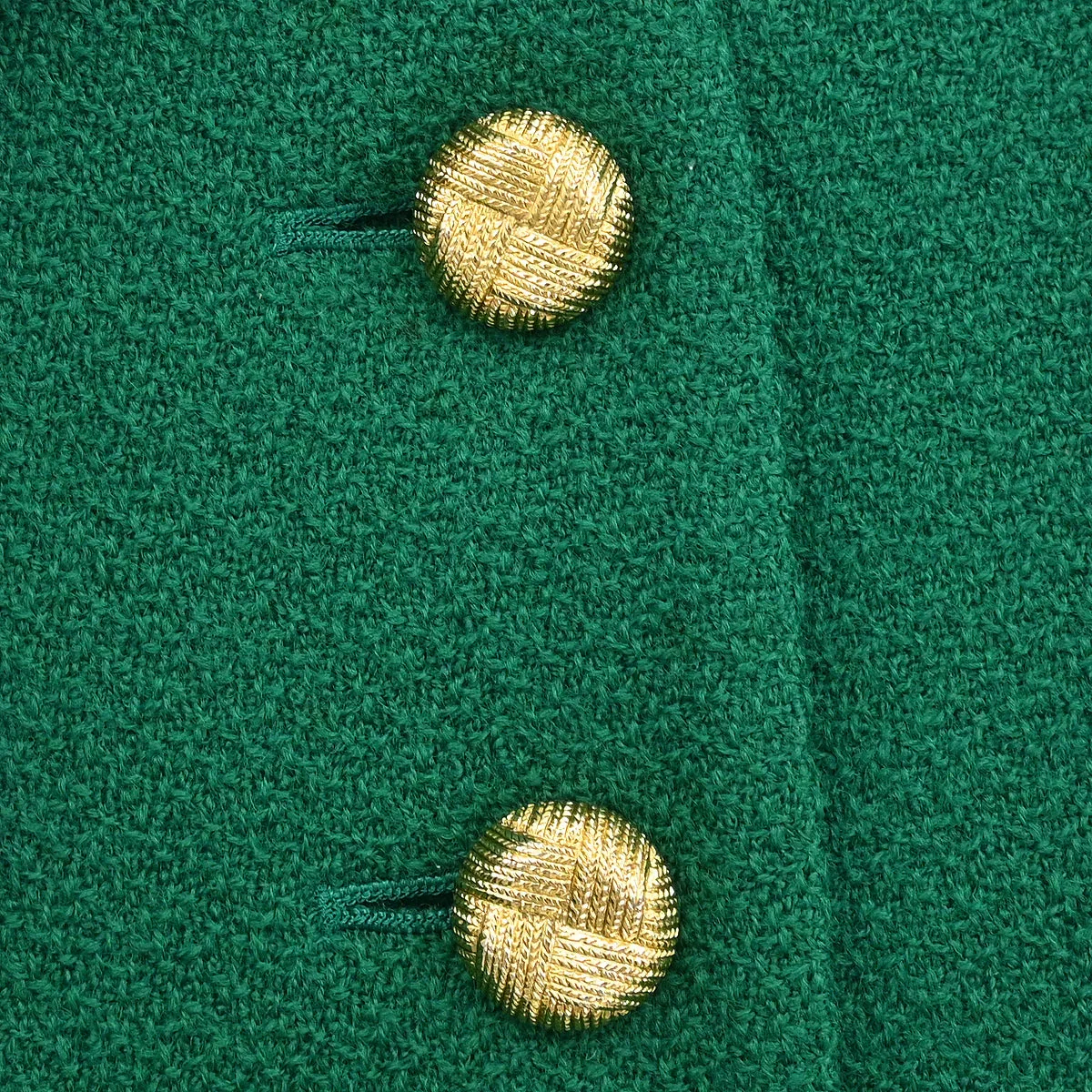 Yves Saint Laurent Single Breasted Collarless Jacket Green #40 - Image 4