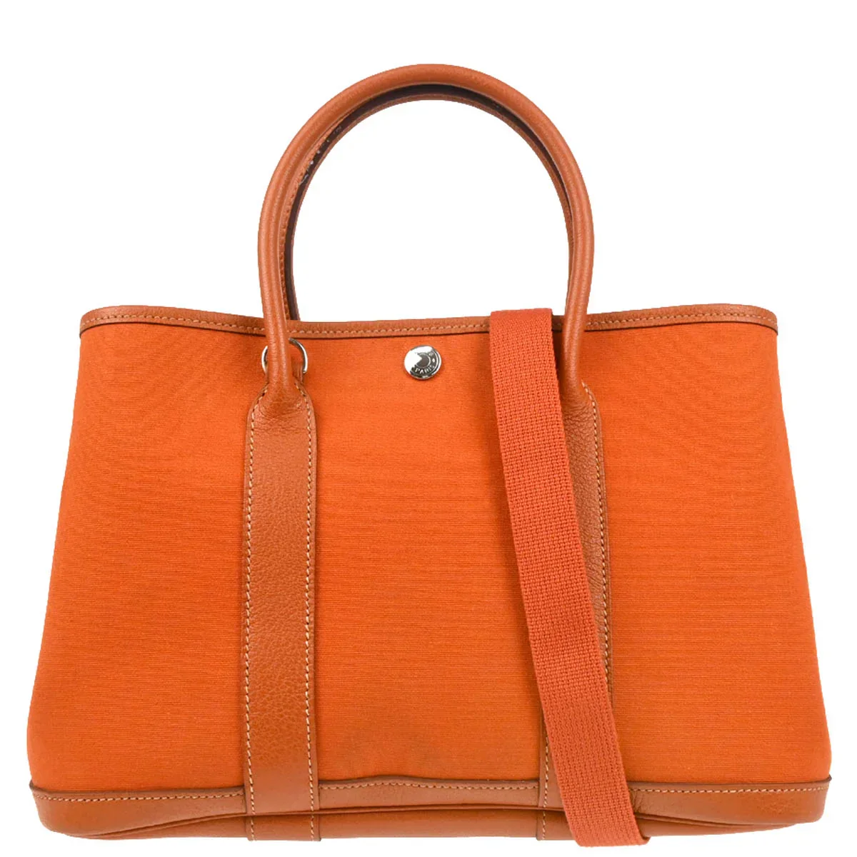 Hermes Orange Officier Garden Party 30 TPM Tote Handbag