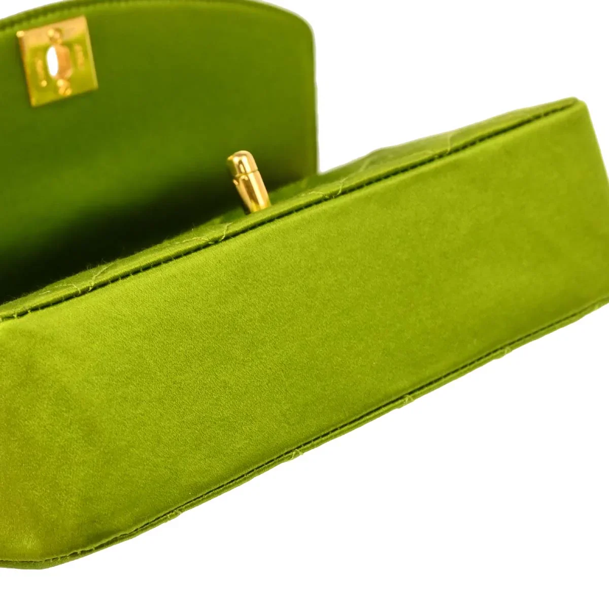 Chanel Green Satin Diana Shoulder Bag - Image 5