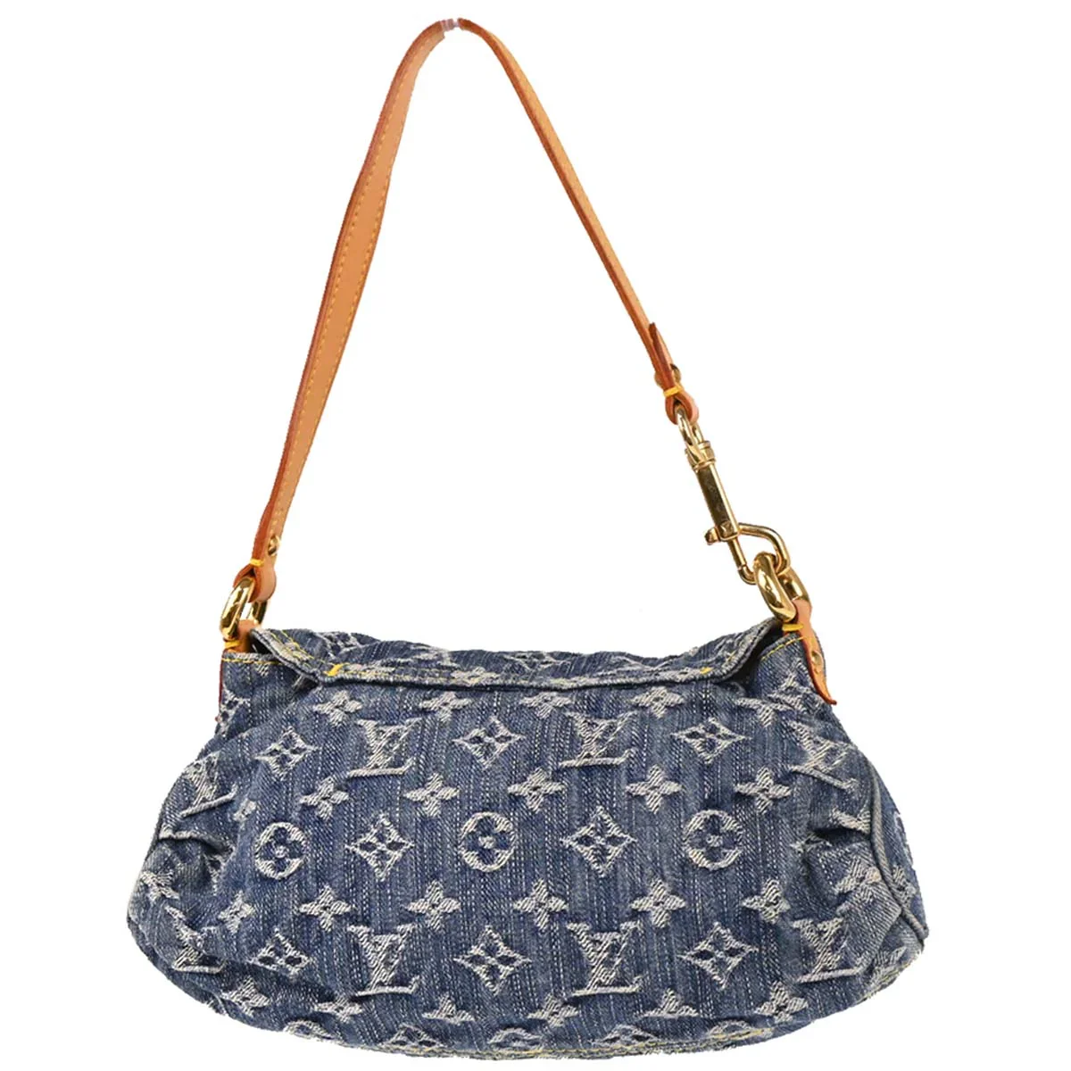 Louis Vuitton 2003 Blue Monogram Denim Mini Pleaty Handbag M95050 - Image 2