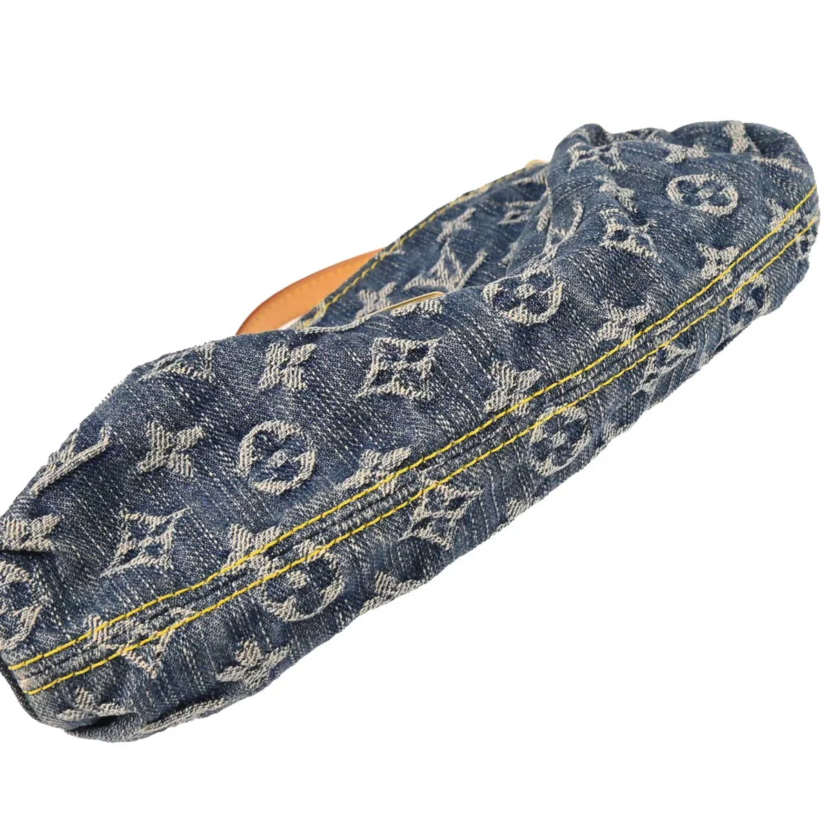 Louis Vuitton 2003 Blue Monogram Denim Mini Pleaty Handbag M95050 - Image 4