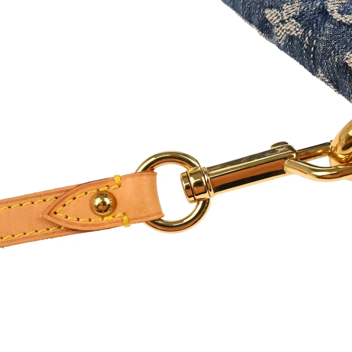 Louis Vuitton 2003 Blue Monogram Denim Mini Pleaty Handbag M95050 - Image 6
