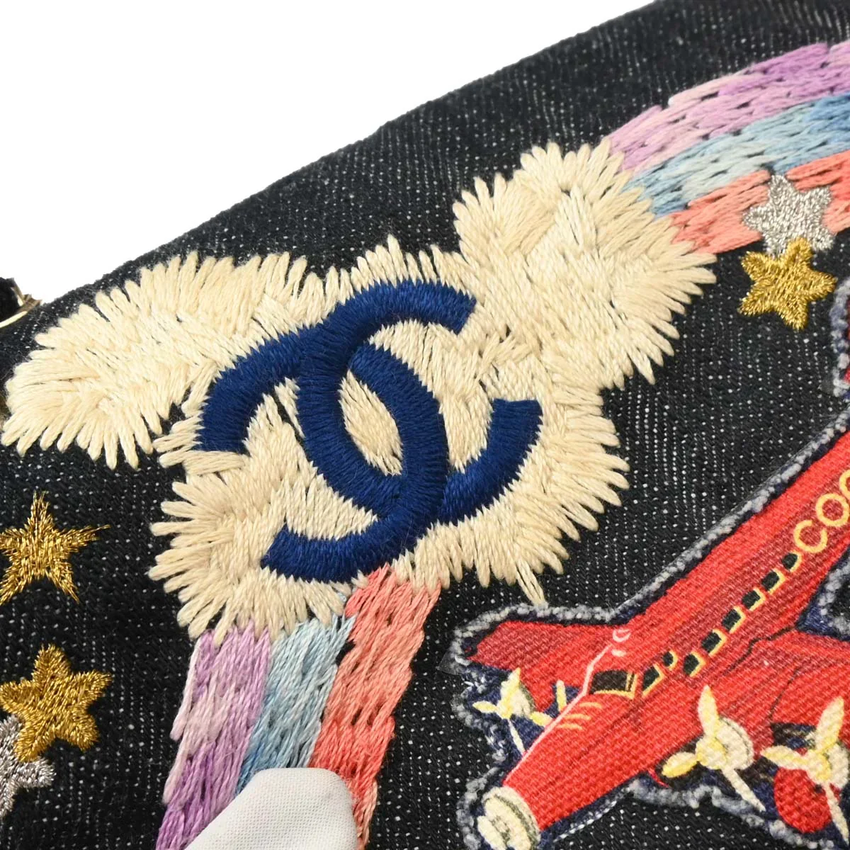 Chanel Indigo Denim Night Flight Mademoiselle Lock Shoulder Bag - Image 7