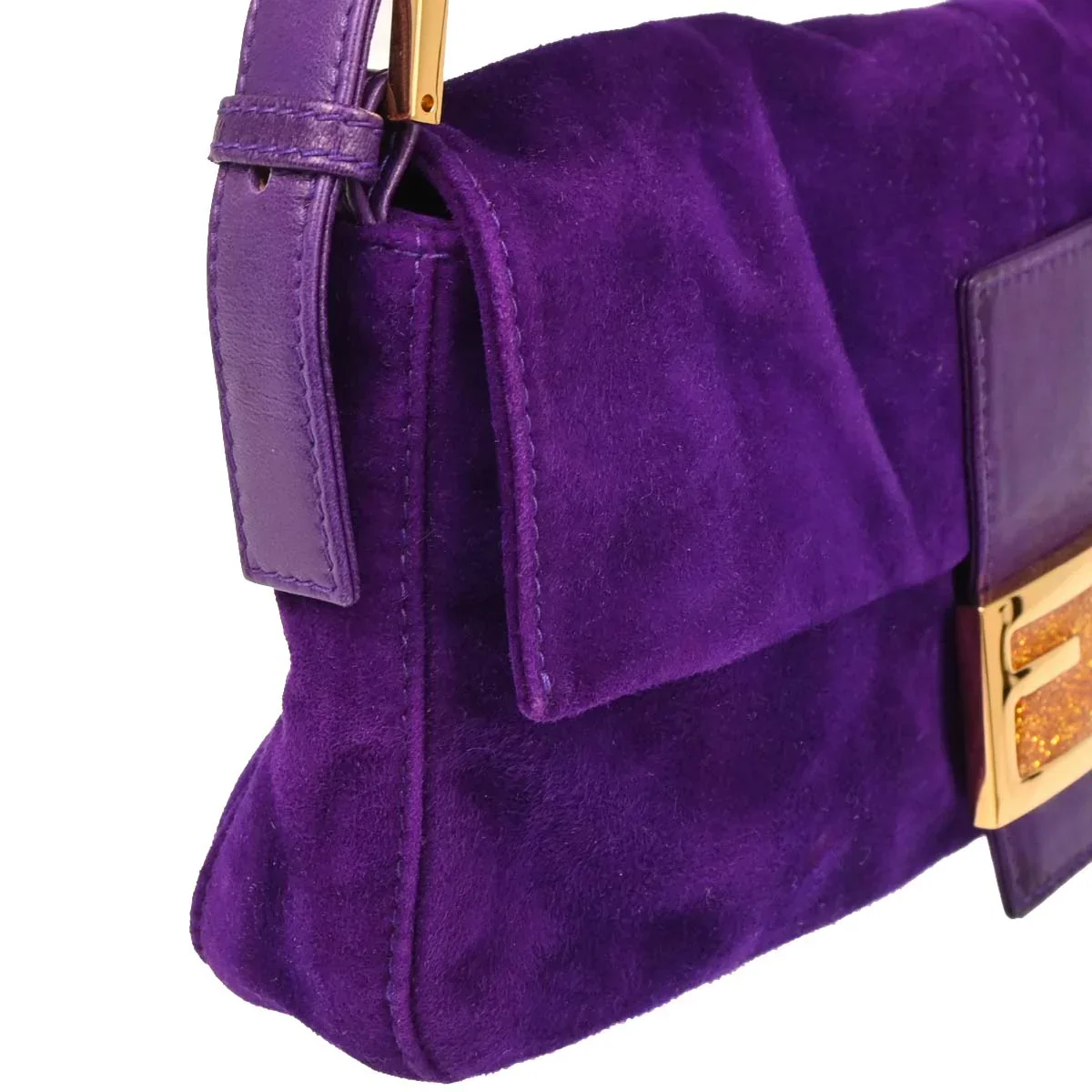 Fendi 2009 Suede Baguette Handbag - Image 4