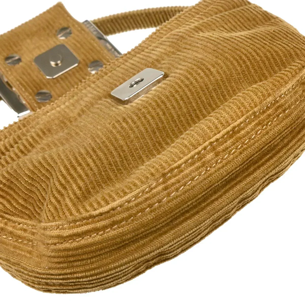 Fendi 2000 Brown Corduroy Mini Handbag - Image 5