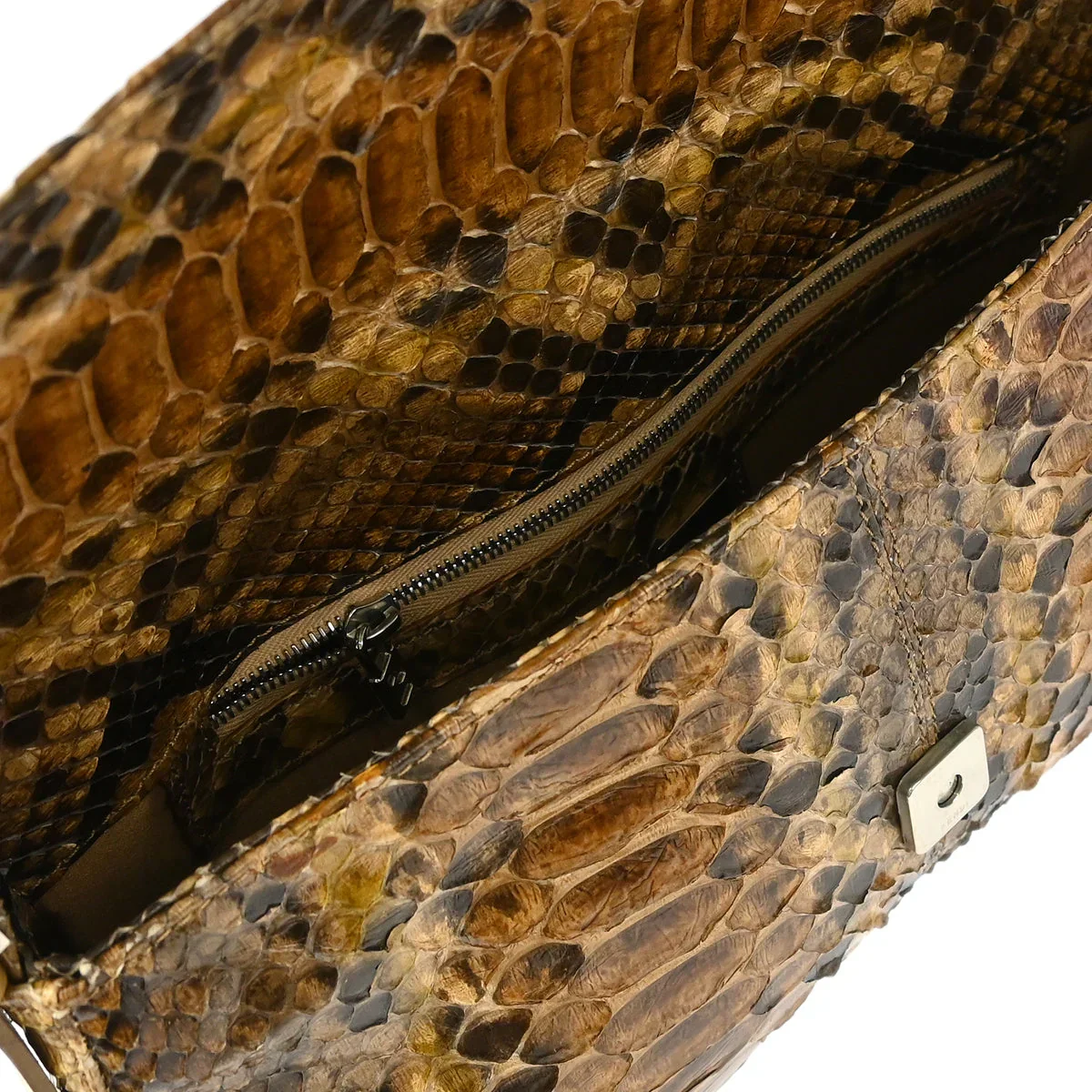 Fendi 1990-2000s * Python Baguette Handbag - Image 7