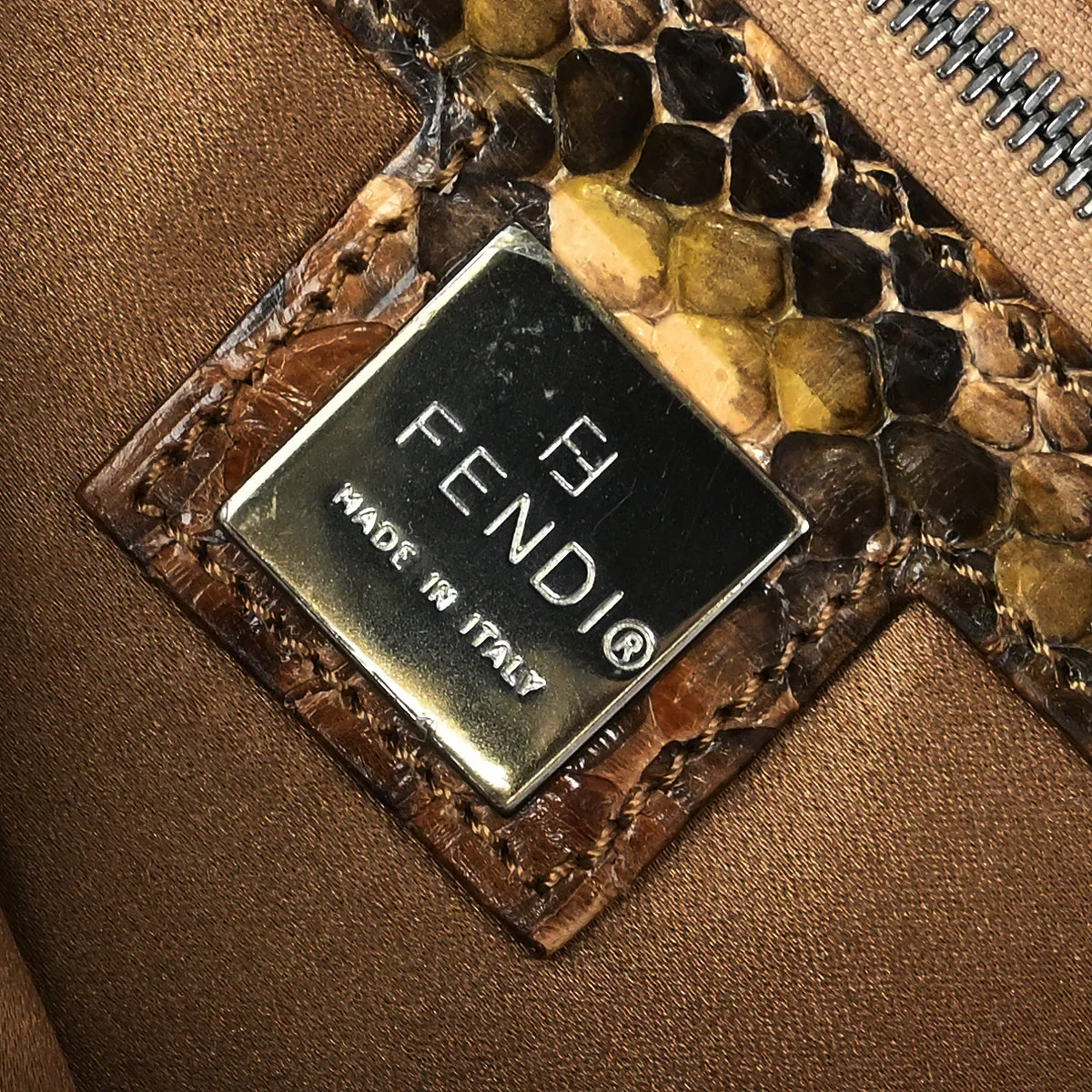 Fendi 1990-2000s * Python Baguette Handbag - Image 9