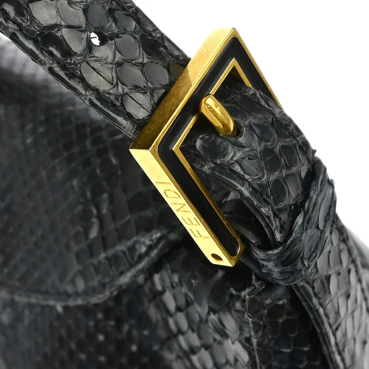 Fendi * Navy Python Handbag - Image 6