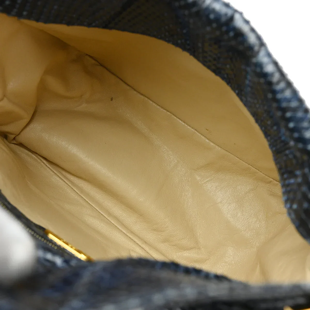 Fendi * Navy Python Handbag - Image 8