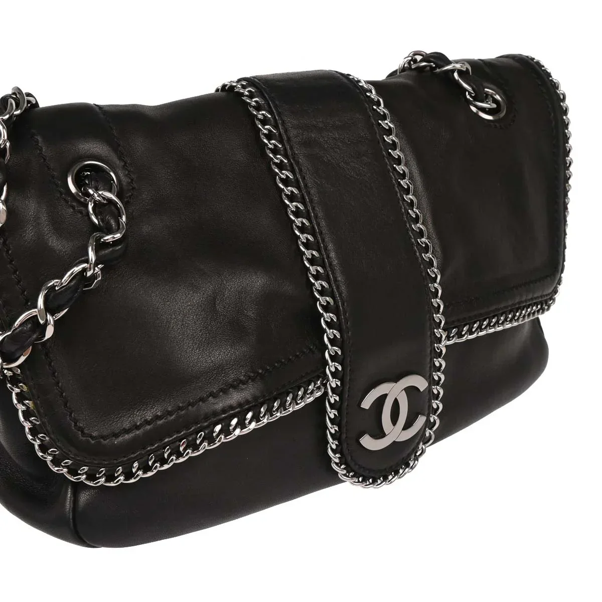 Chanel Black Calfskin Luxury Line Madison Flap Shoulder Bag - Image 3