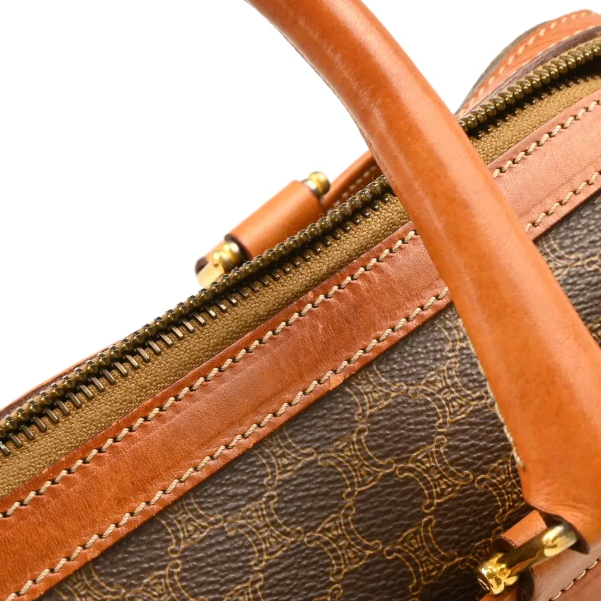 Celine Brown Macadam Handbag - Image 5