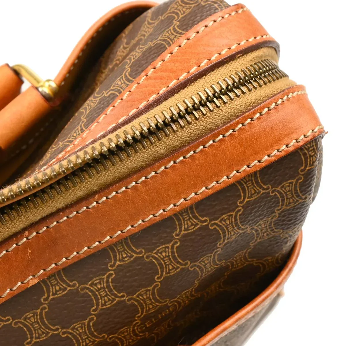 Celine Brown Macadam Handbag - Image 6
