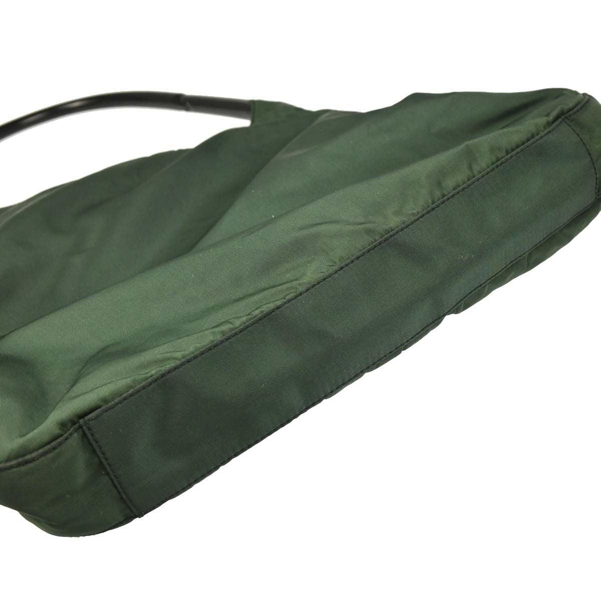 Prada Dark Green Nylon Handbag - Image 5