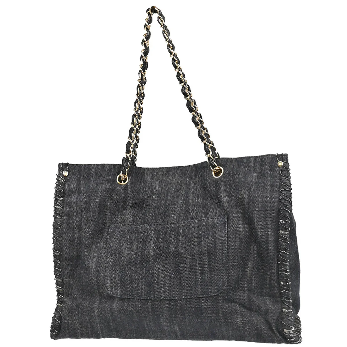 Chanel Navy Denim Night Flight Tote Bag - Image 2