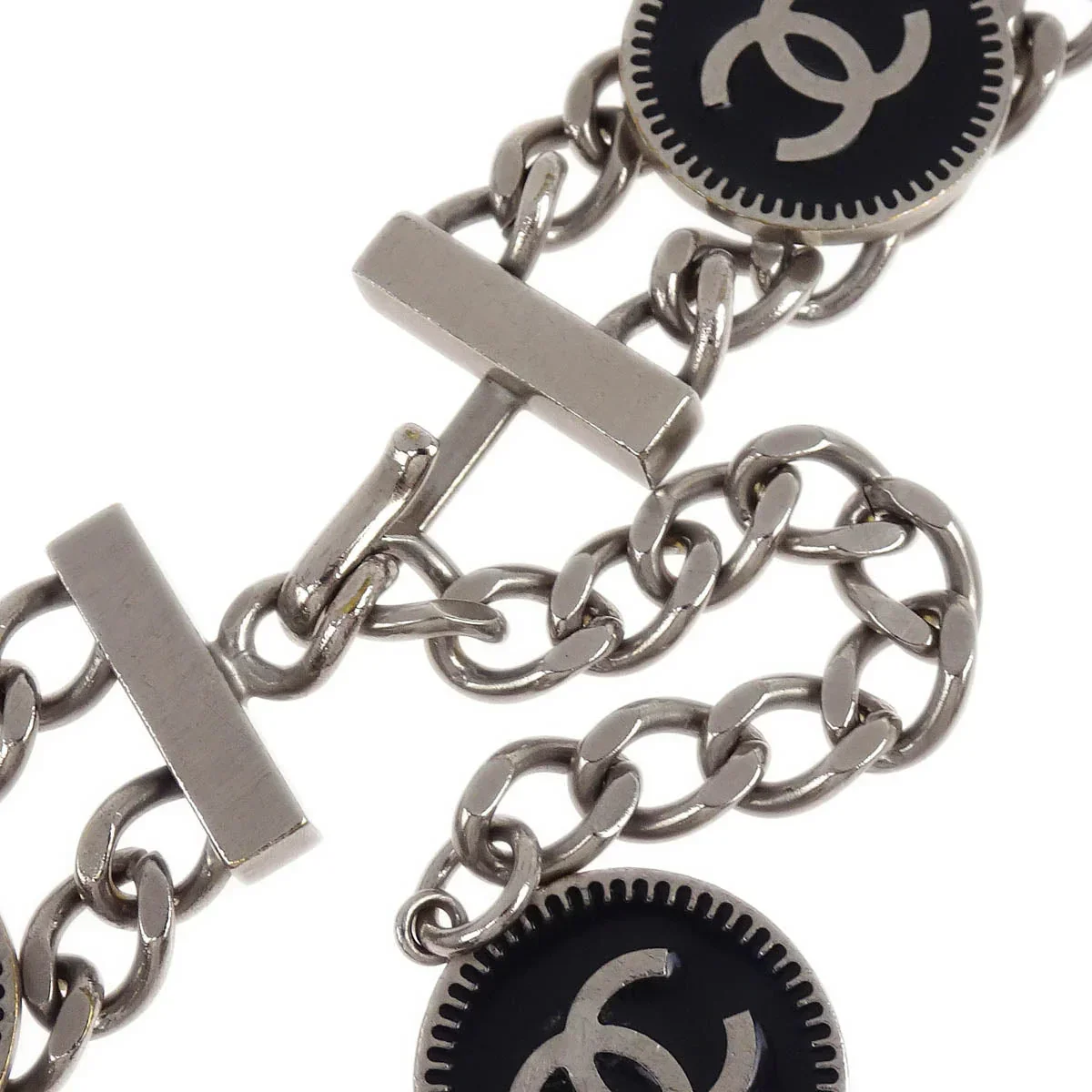 Chanel Silver Chain Belt Medallion Small Good 04S - Image 3