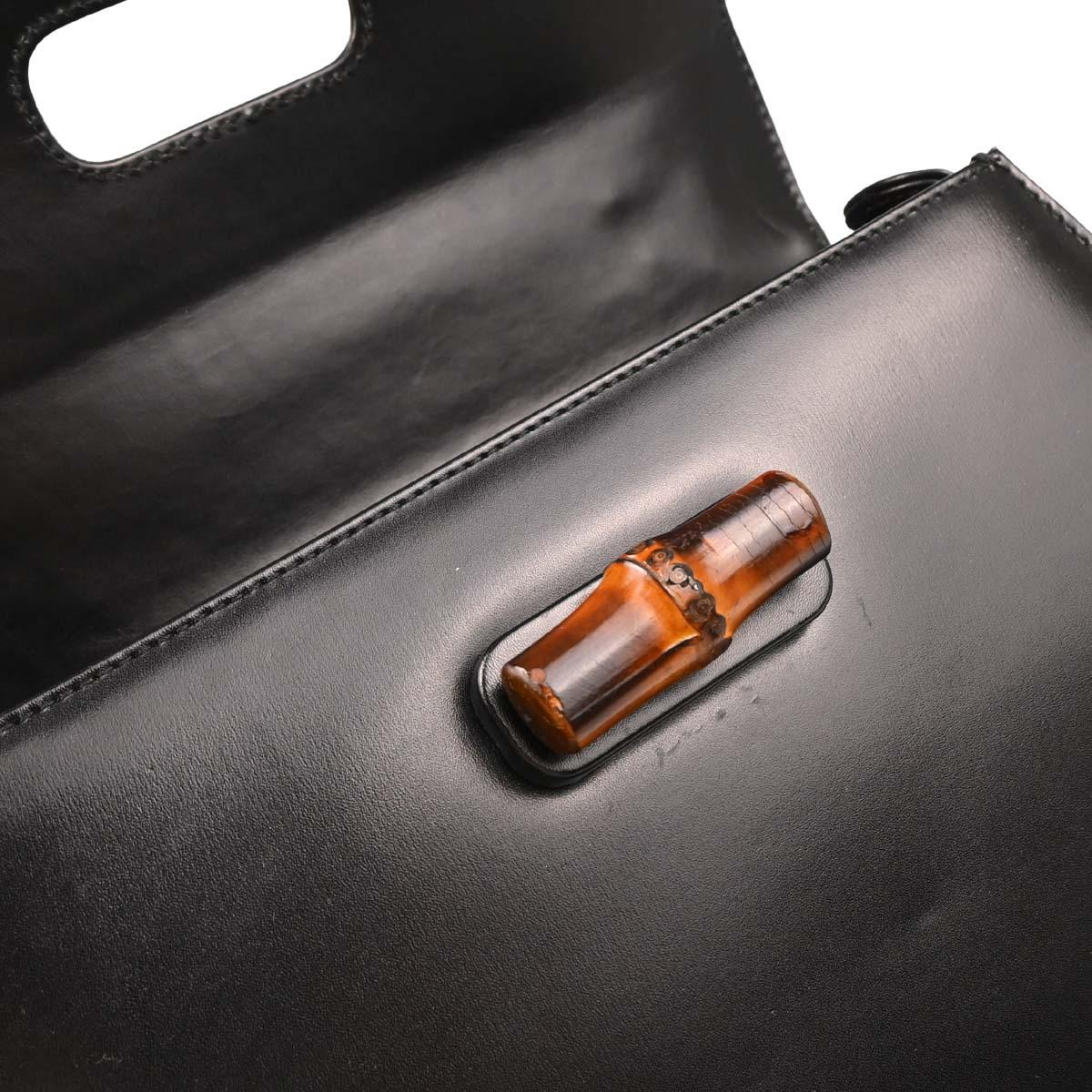 Gucci 1970-1990s Bamboo 2way Shoulder Handbag - Image 7