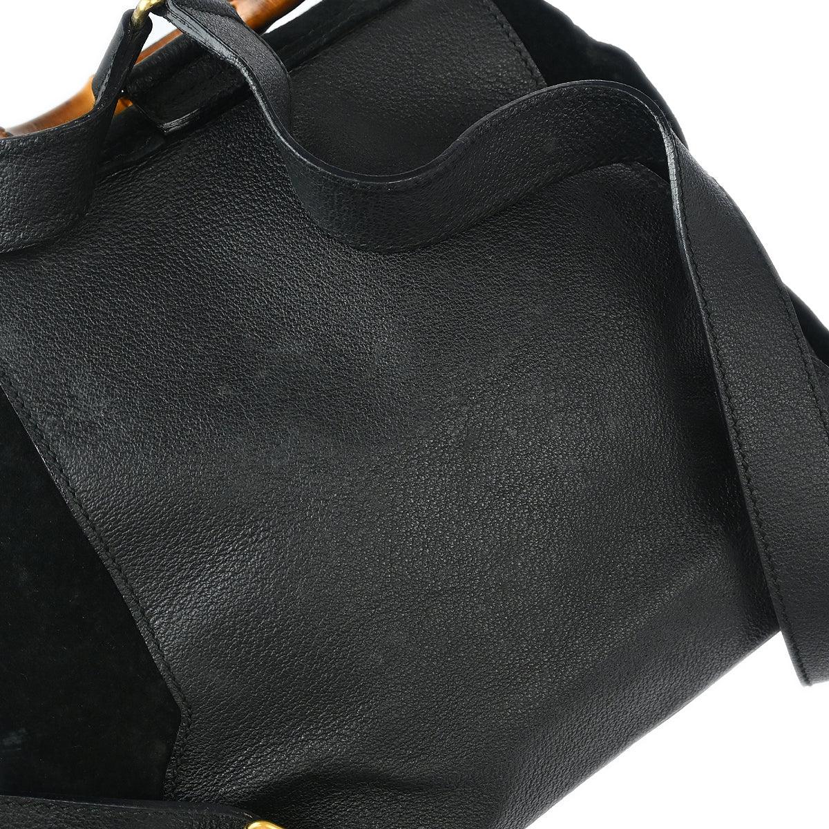 Gucci 1970-1990s Suede Bamboo Backpack - Image 5