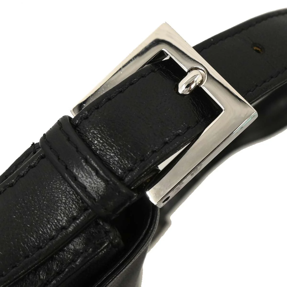 Fendi Black Leather Baguette Handbag - Image 5