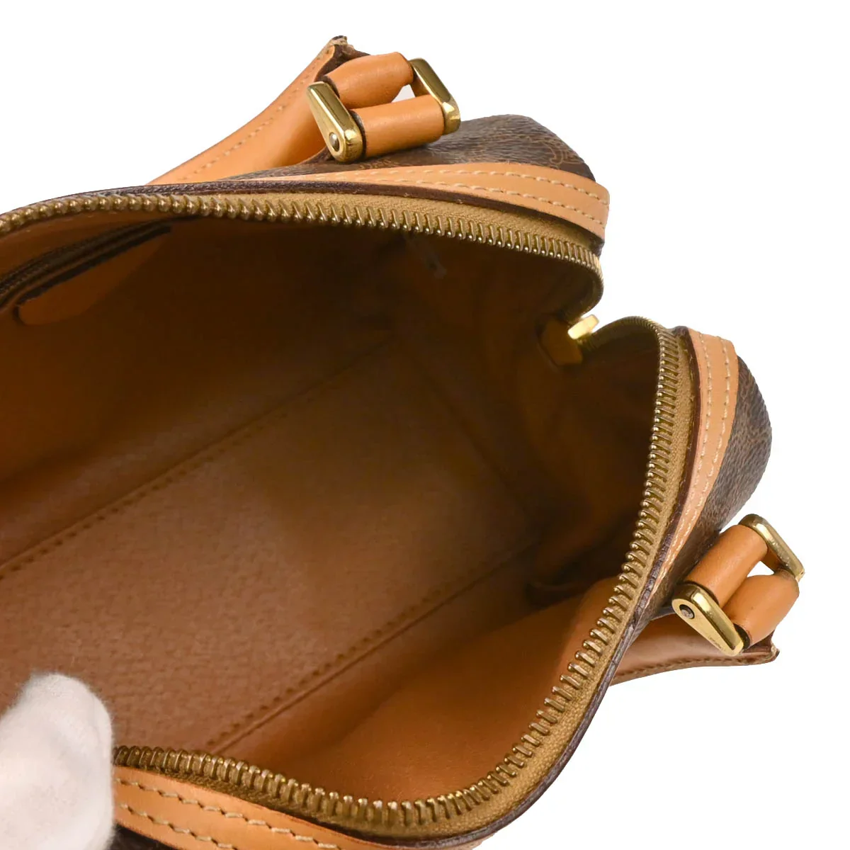 Celine Brown Macadam 2way Shoulder Handbag - Image 4