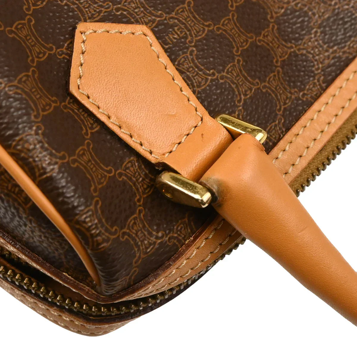 Celine Brown Macadam 2way Shoulder Handbag - Image 6