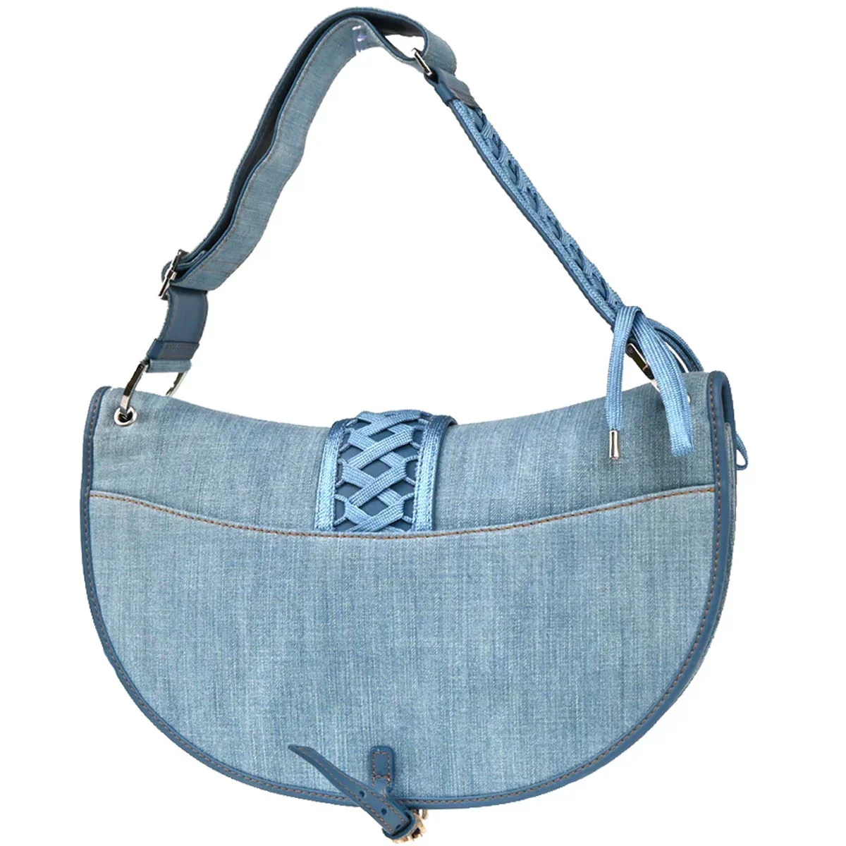 Christian Dior 2002 Light Blue Denim Admit It Handbag - Image 2