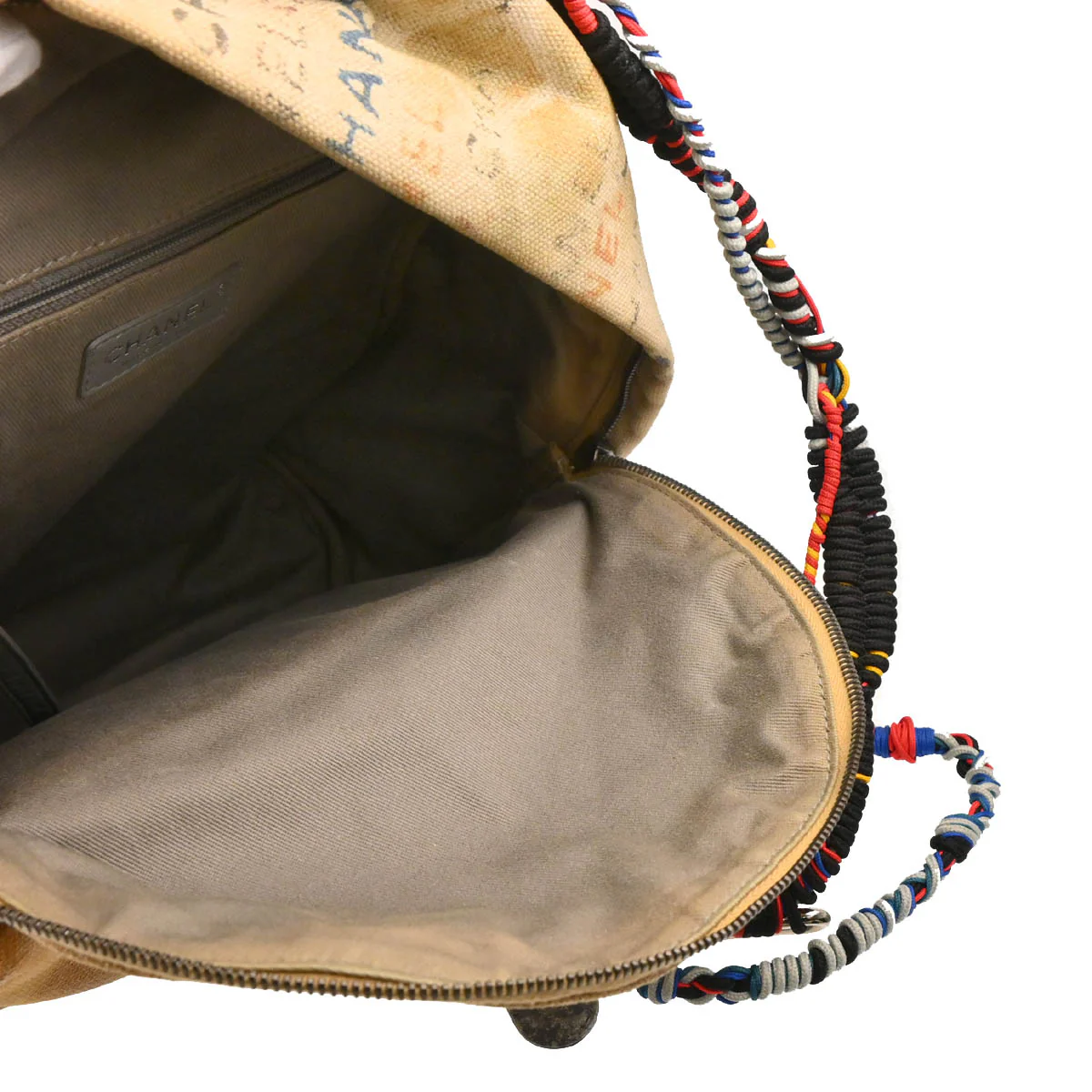 Chanel 2014 Beige Canvas Graffiti Act 2 Backpack - Image 7