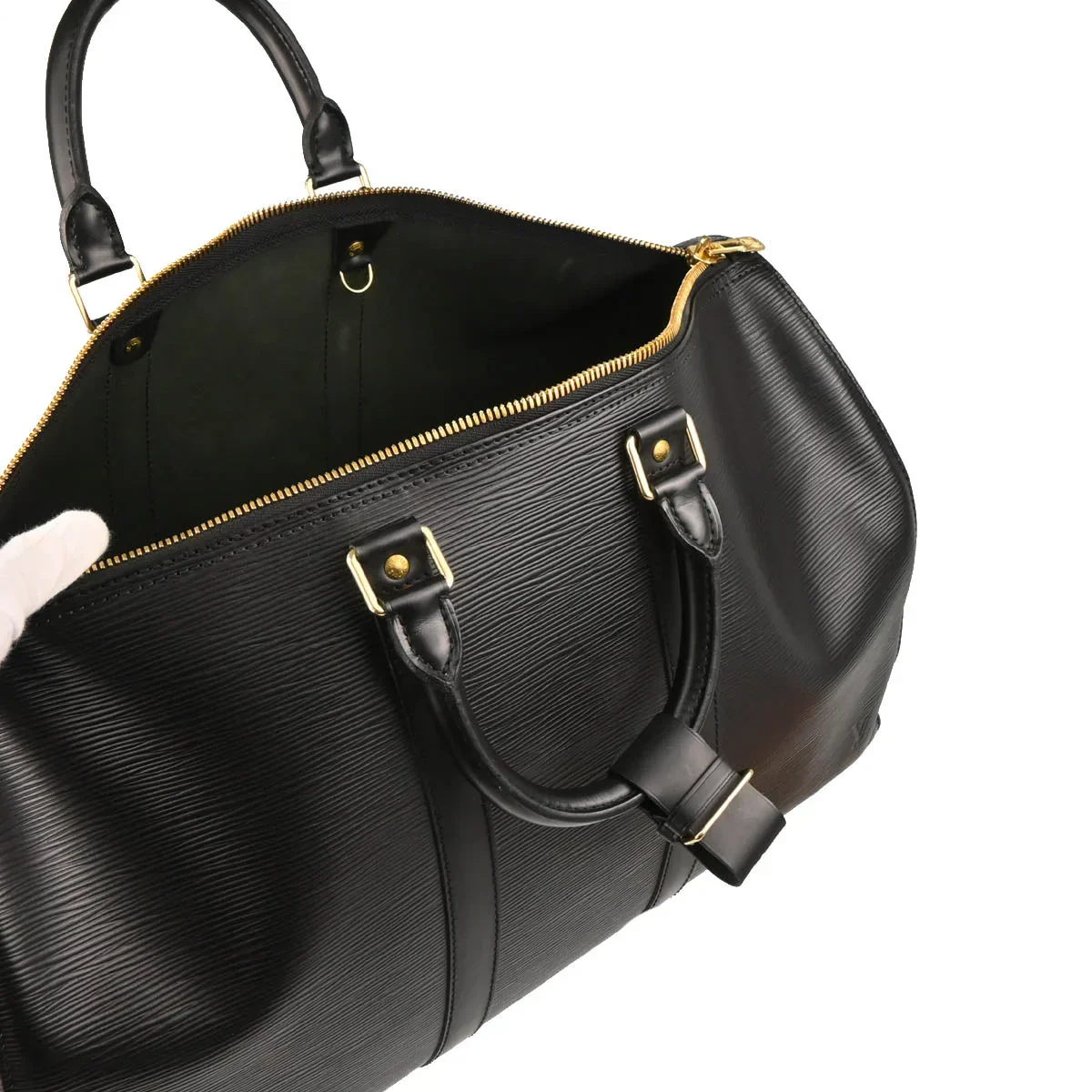 Louis Vuitton 1996 Black Epi Keepall 45 Travel Handbag M42972 - Image 4