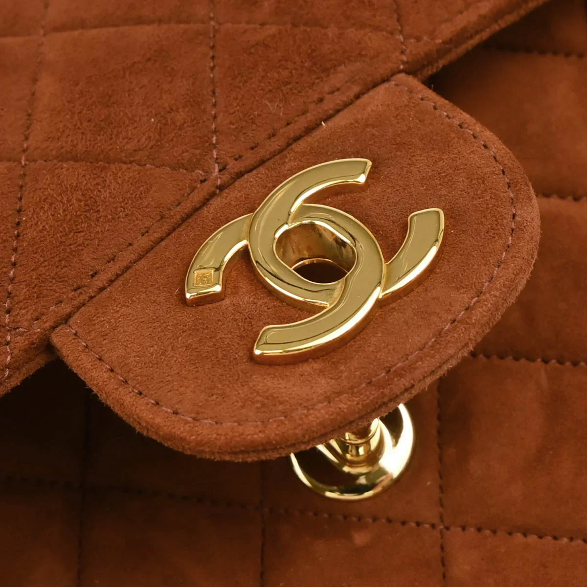 Chanel 1996-1997 Brown Suede Double Sided Classic Flap Shoulder Bag - Image 6