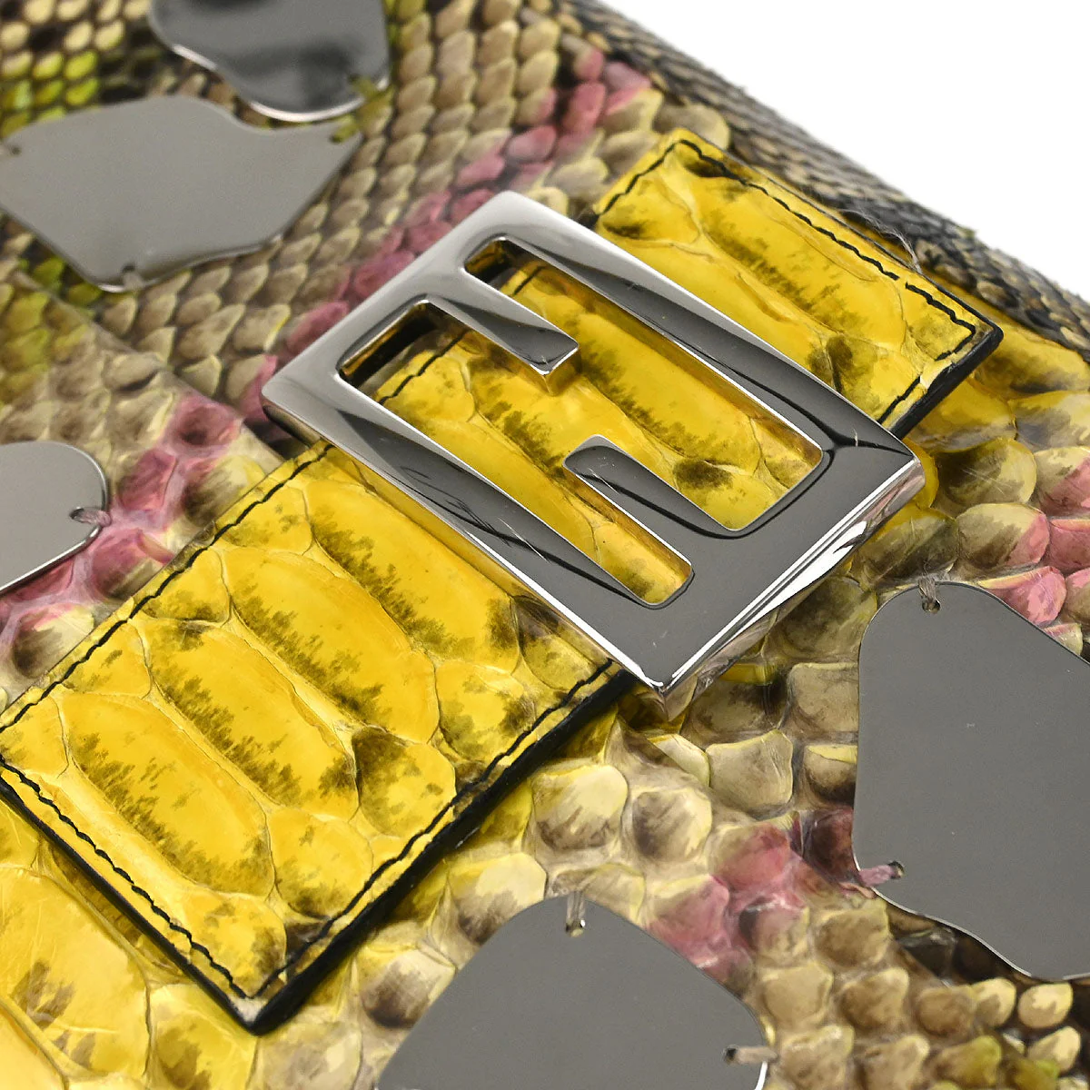 Fendi * Beige Python Baguette Handbag - Image 3