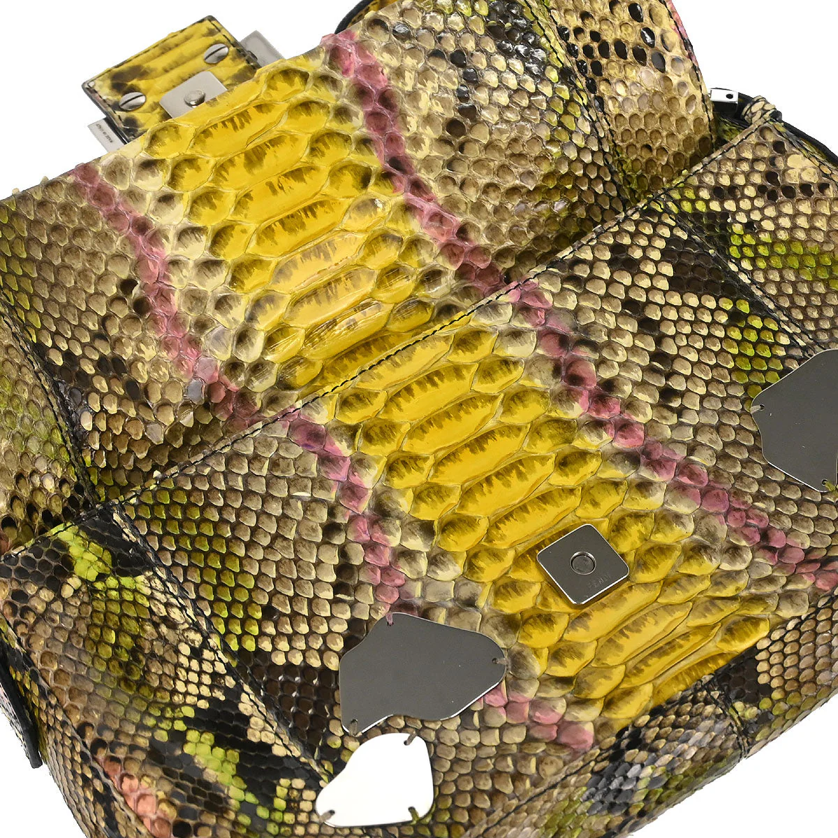 Fendi * Beige Python Baguette Handbag - Image 7