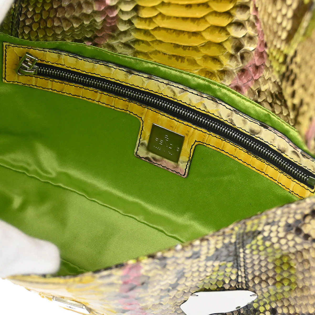Fendi * Beige Python Baguette Handbag - Image 8