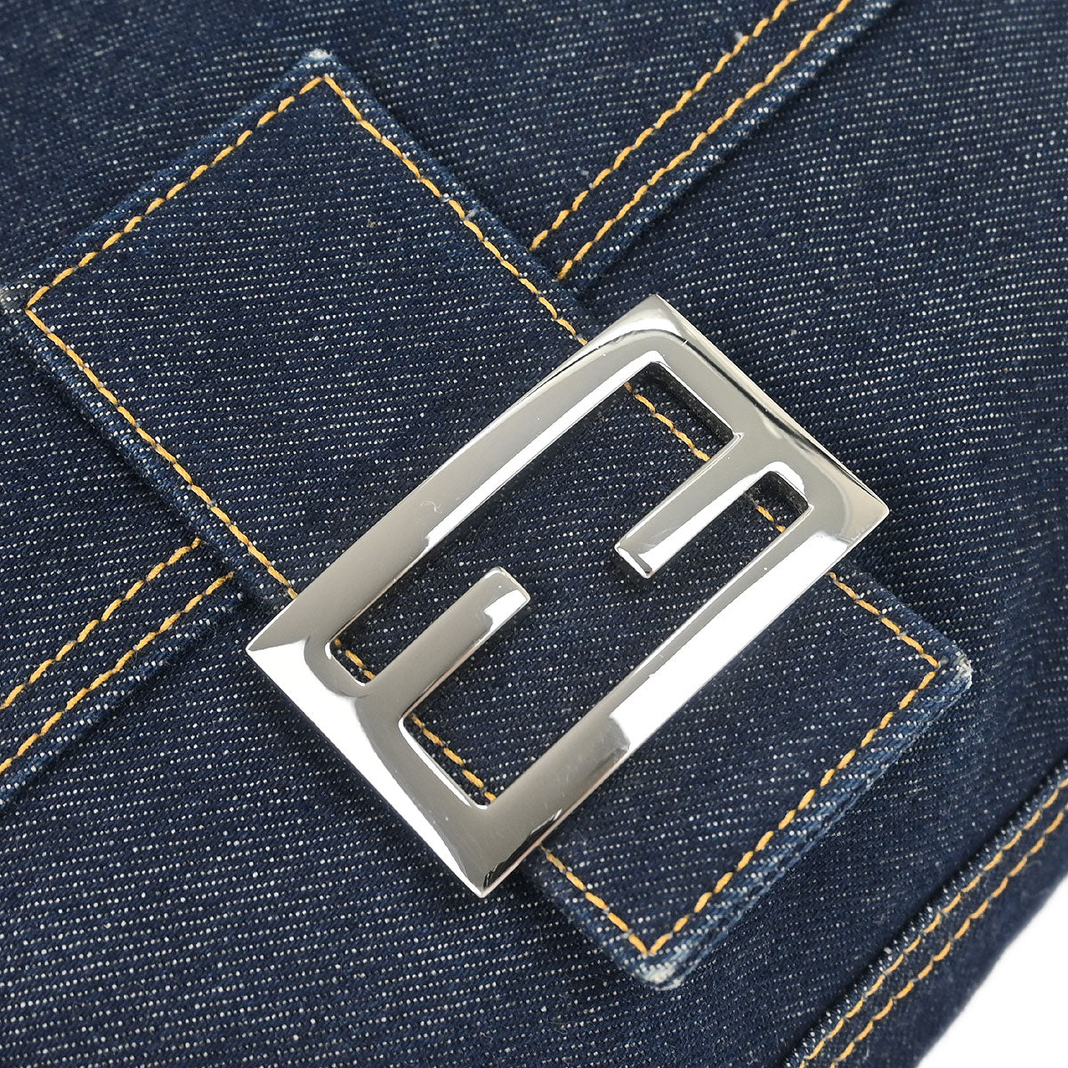 Fendi Navy Denim Mamma Baguette Handbag - Image 3