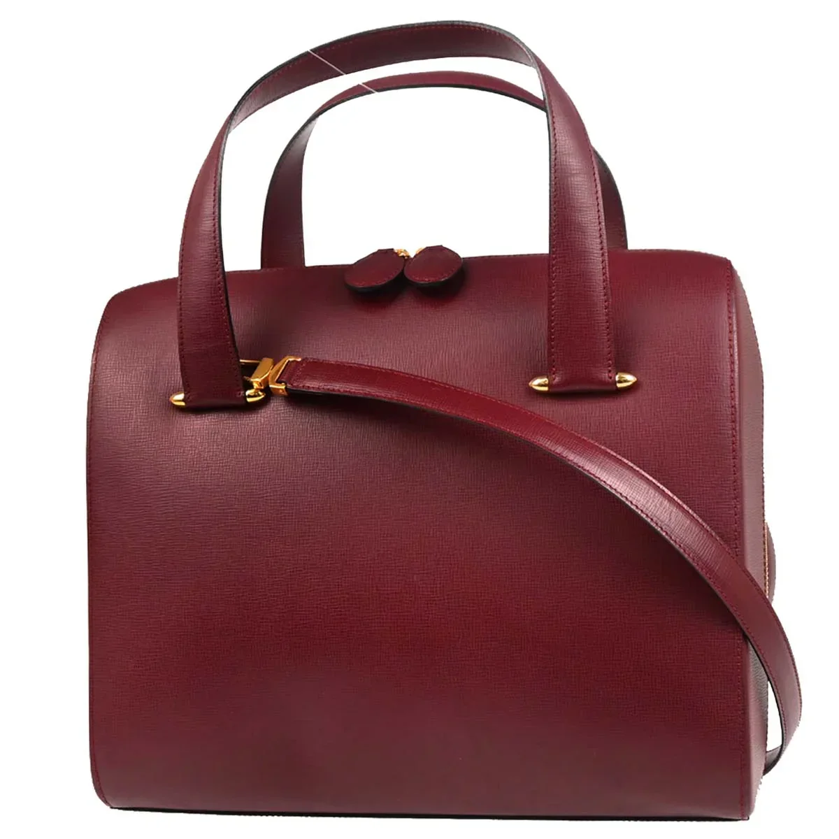 Cartier Bordeaux Leather Must de Cartier 2way Shoulder Handbag - Image 12
