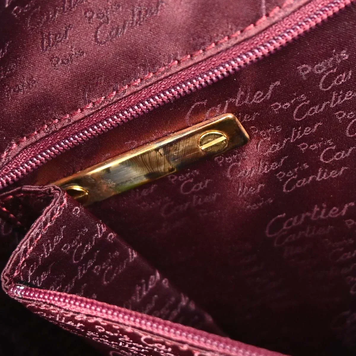 Cartier Bordeaux Leather Must de Cartier 2way Shoulder Handbag - Image 9