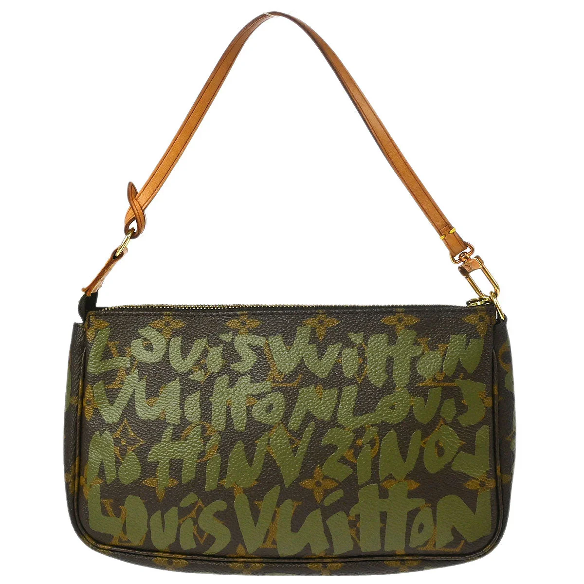Louis Vuitton 2001 khaki Graffiti Pochette Accessoires Handbag M92191 - Image 2