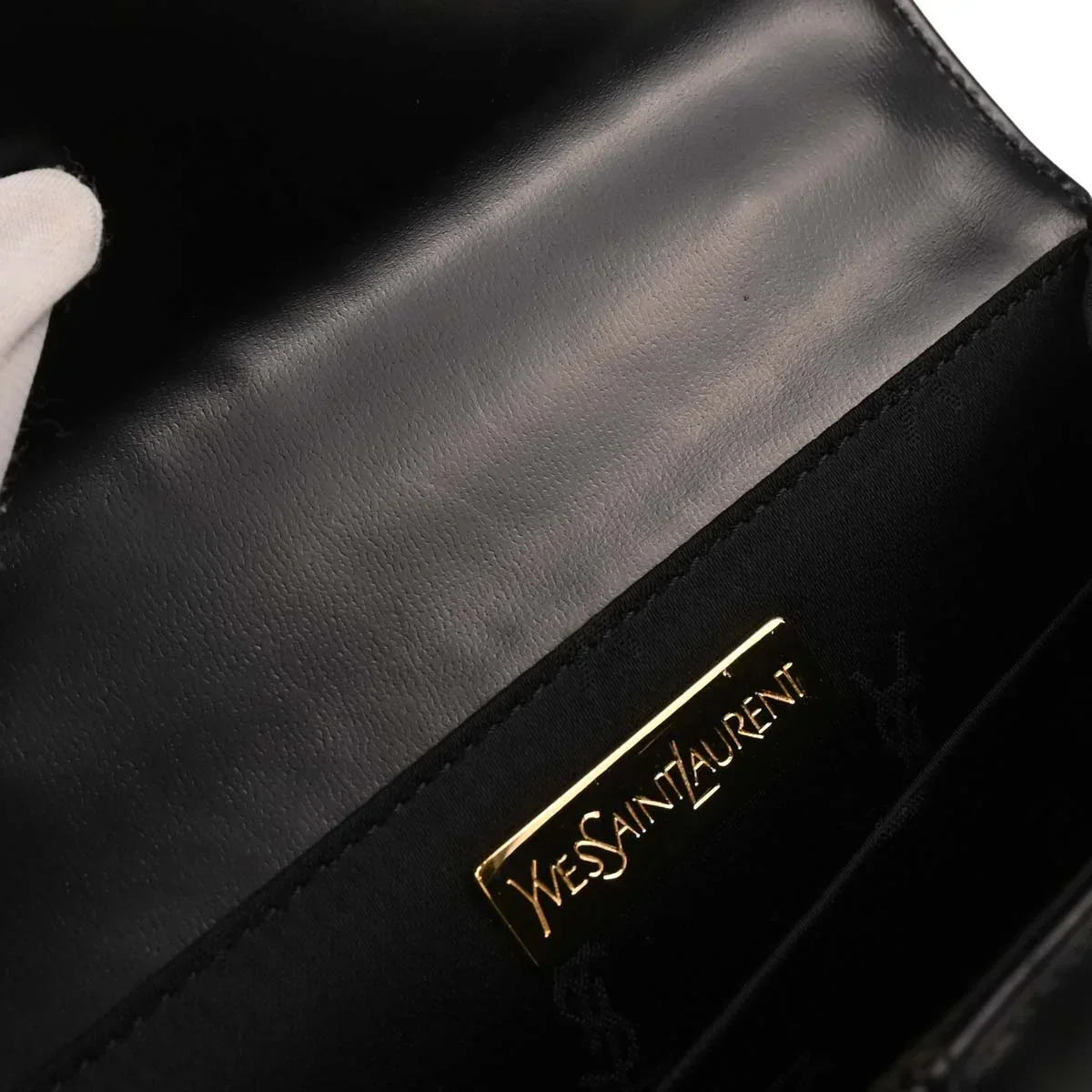 Yves Saint Laurent Black Leather 2way Shoulder Handbag - Image 9