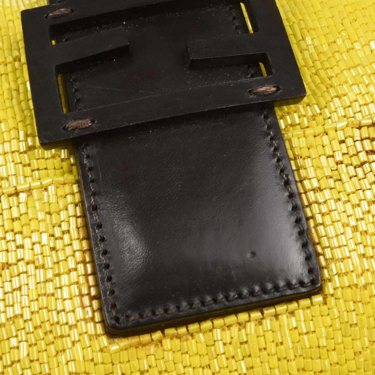 Fendi Yellow Beads Baguette Handbag - Image 4