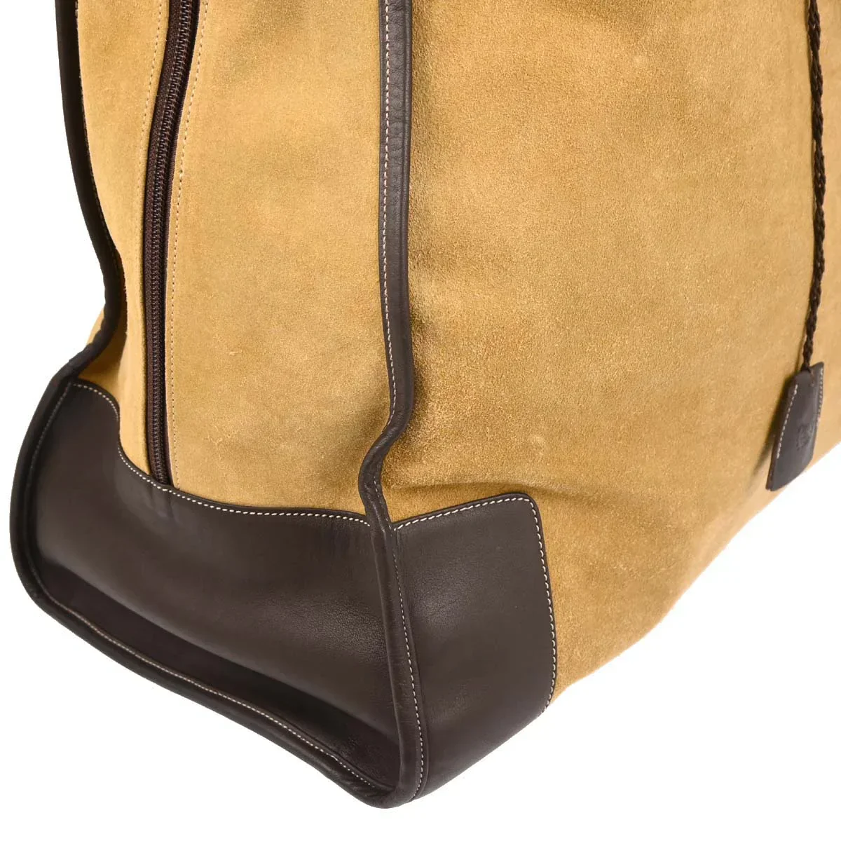 Loewe Beige Suede Amazona 50 Handbag - Image 3
