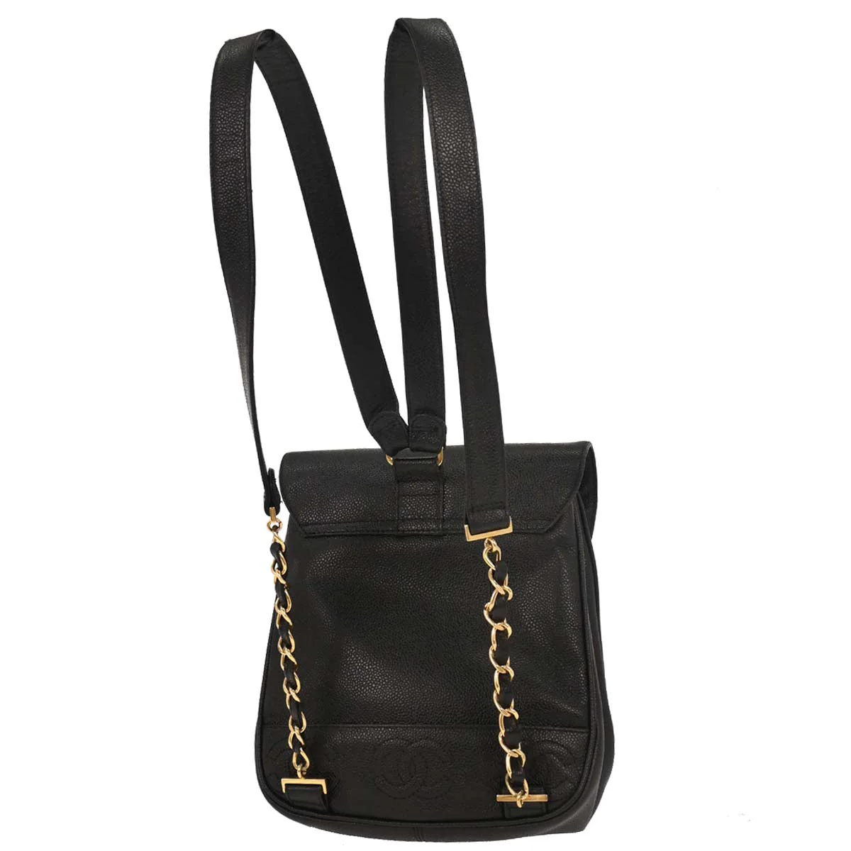 Chanel 1996-1997 Black Caviar Triple CC Backpack - Image 2