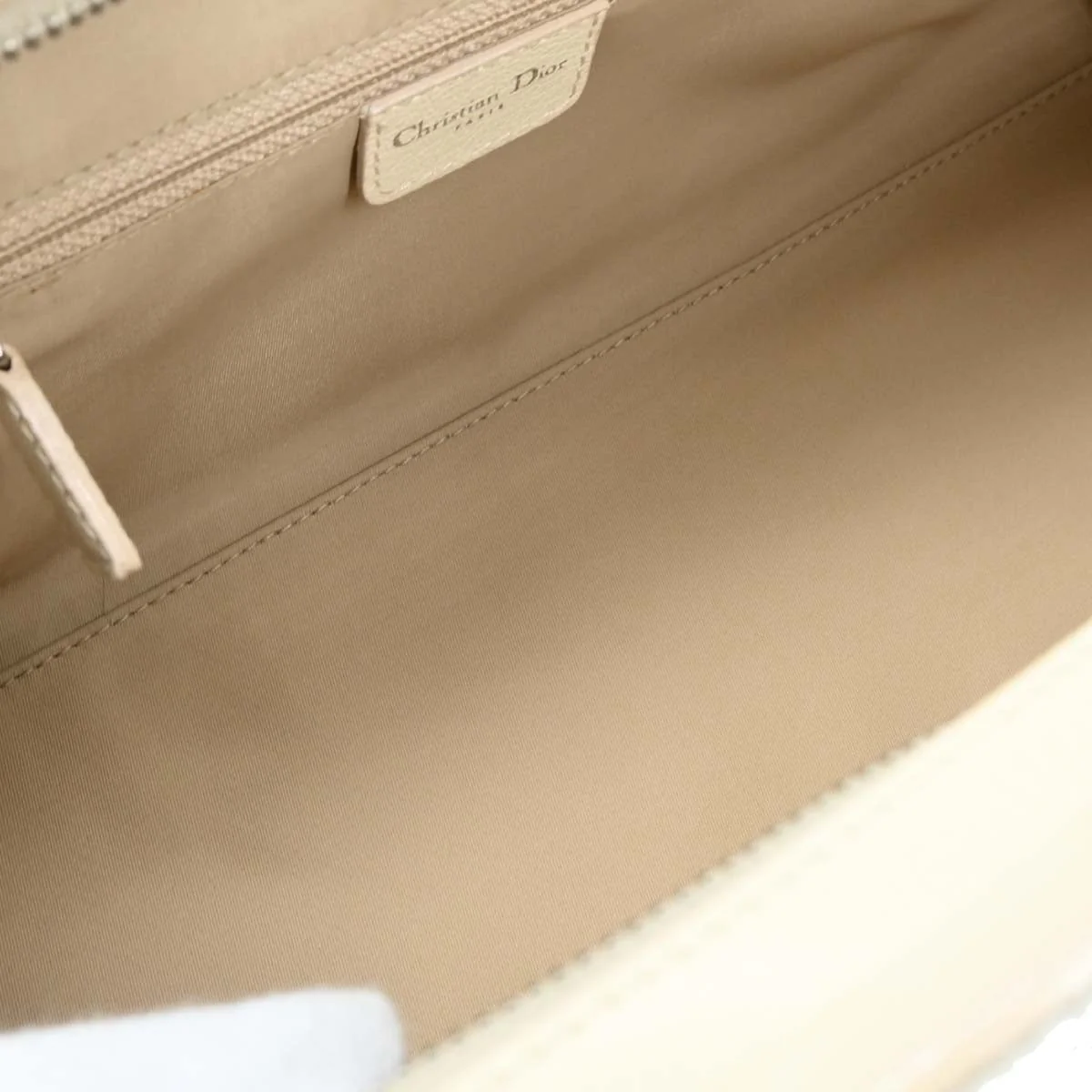 Christian Dior 2005 White Canvas Embroidered Flower Trotter Handbag - Image 7