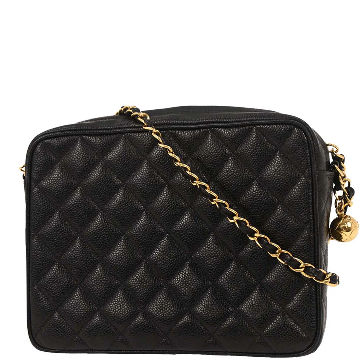 Chanel 1994-1996 Black Caviar Camera Bag Small - Image 2