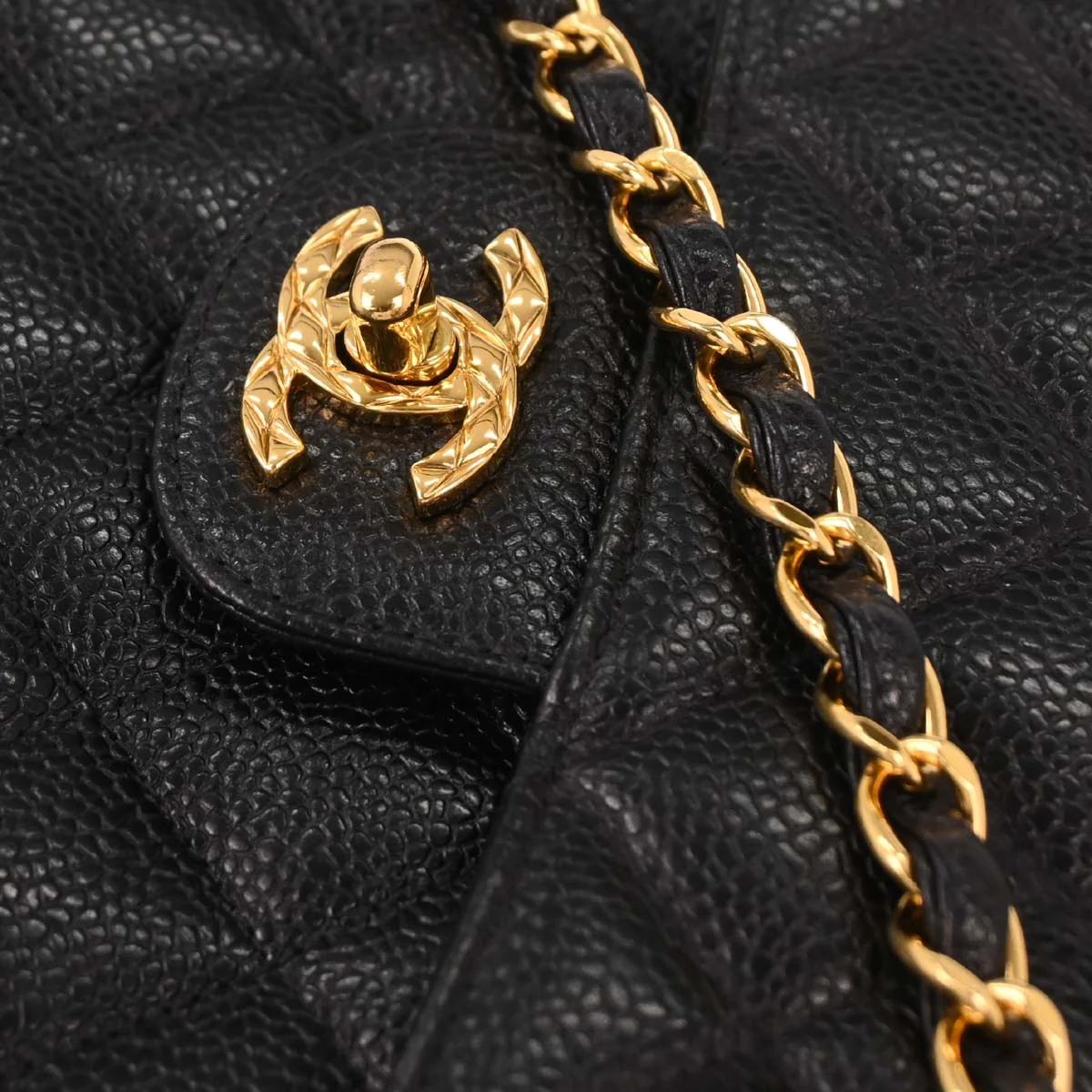 Chanel 1994-1996 Black Caviar Camera Bag Small - Image 4