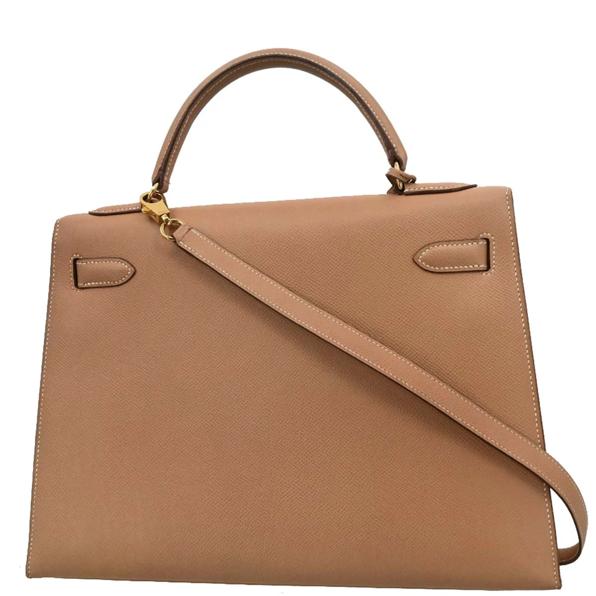 Hermes 1993 Natural Courchevel Kelly 32 Sellier 2way Shoulder Handbag - Image 2