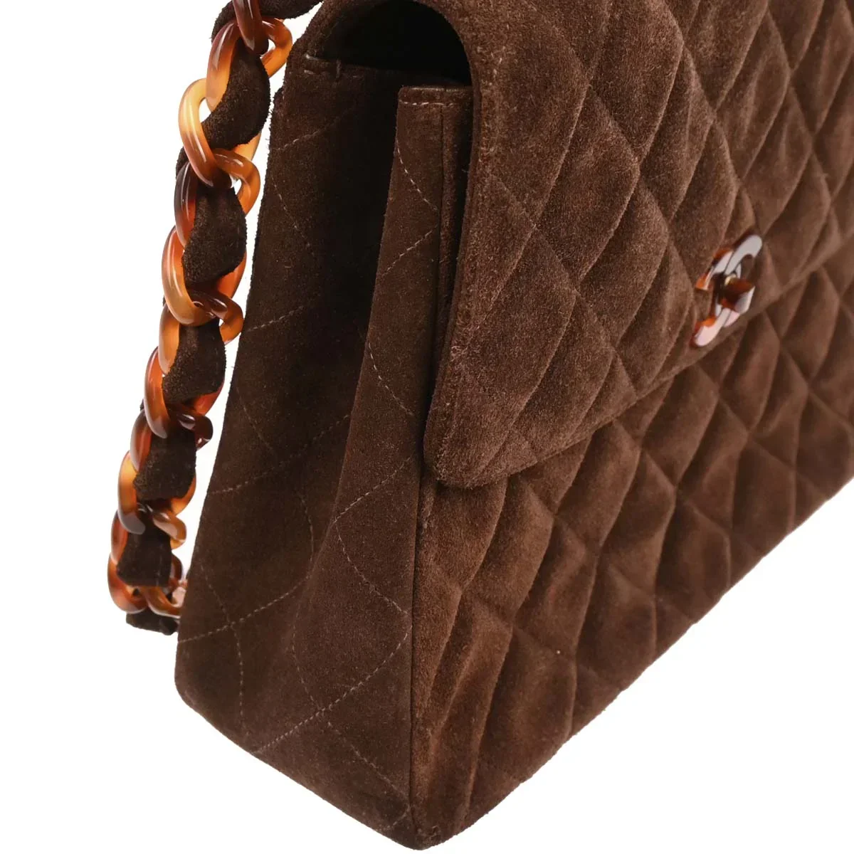 Chanel 1997-1999 Brown Suede Handbag - Image 3