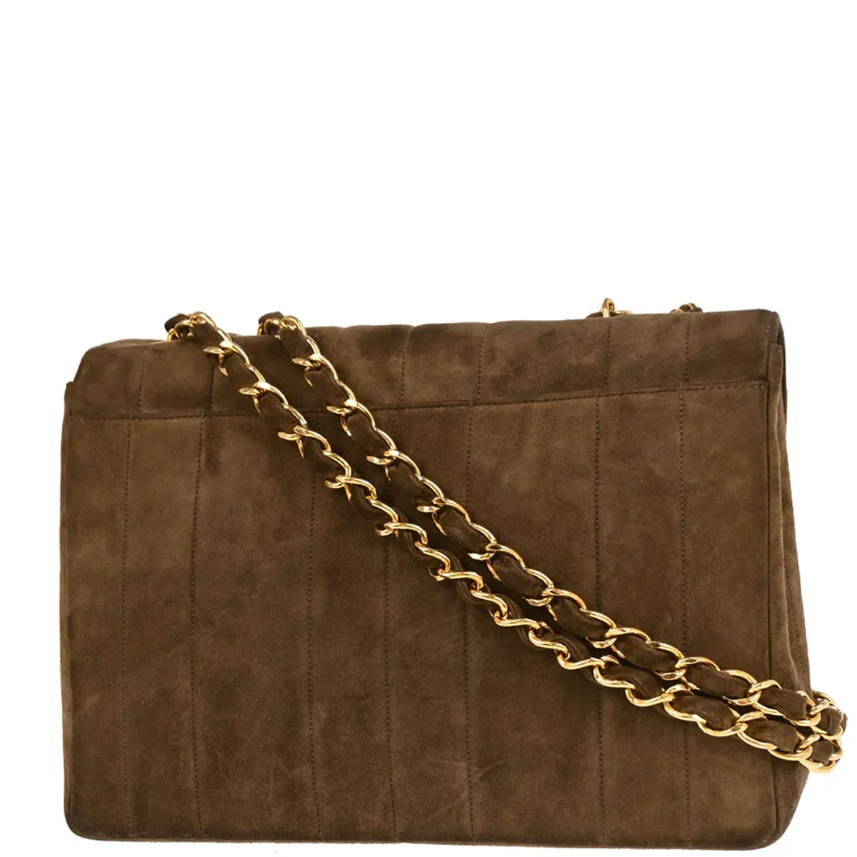 Chanel 1994-1996 Brown Suede Mademoiselle Jumbo Classic Flap Bag - Image 2