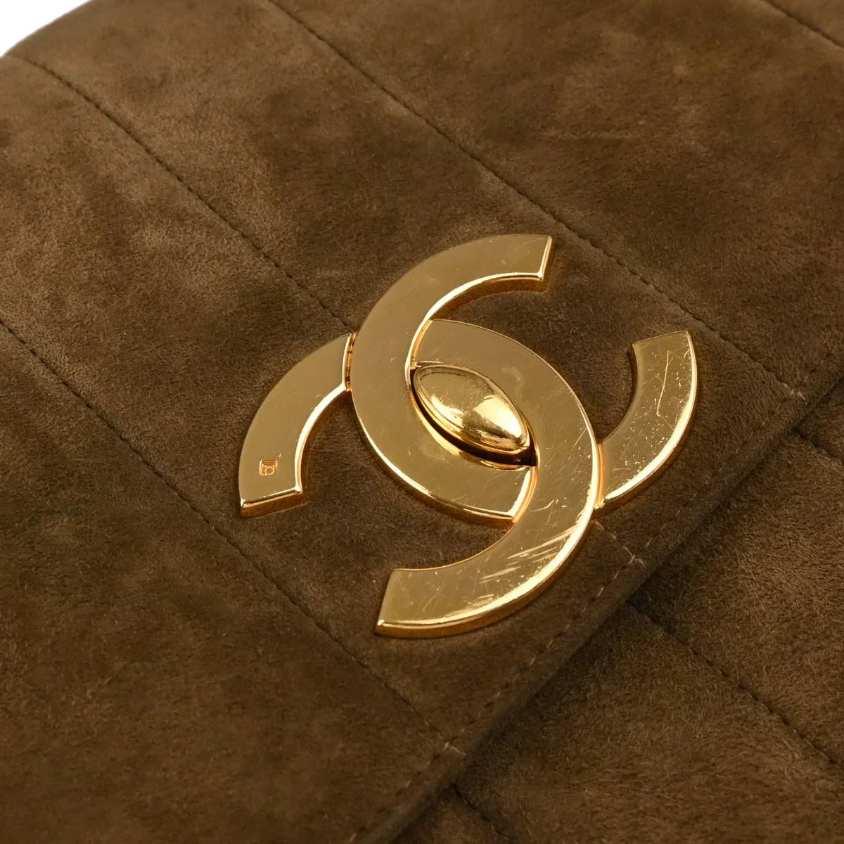 Chanel 1994-1996 Brown Suede Mademoiselle Jumbo Classic Flap Bag - Image 5