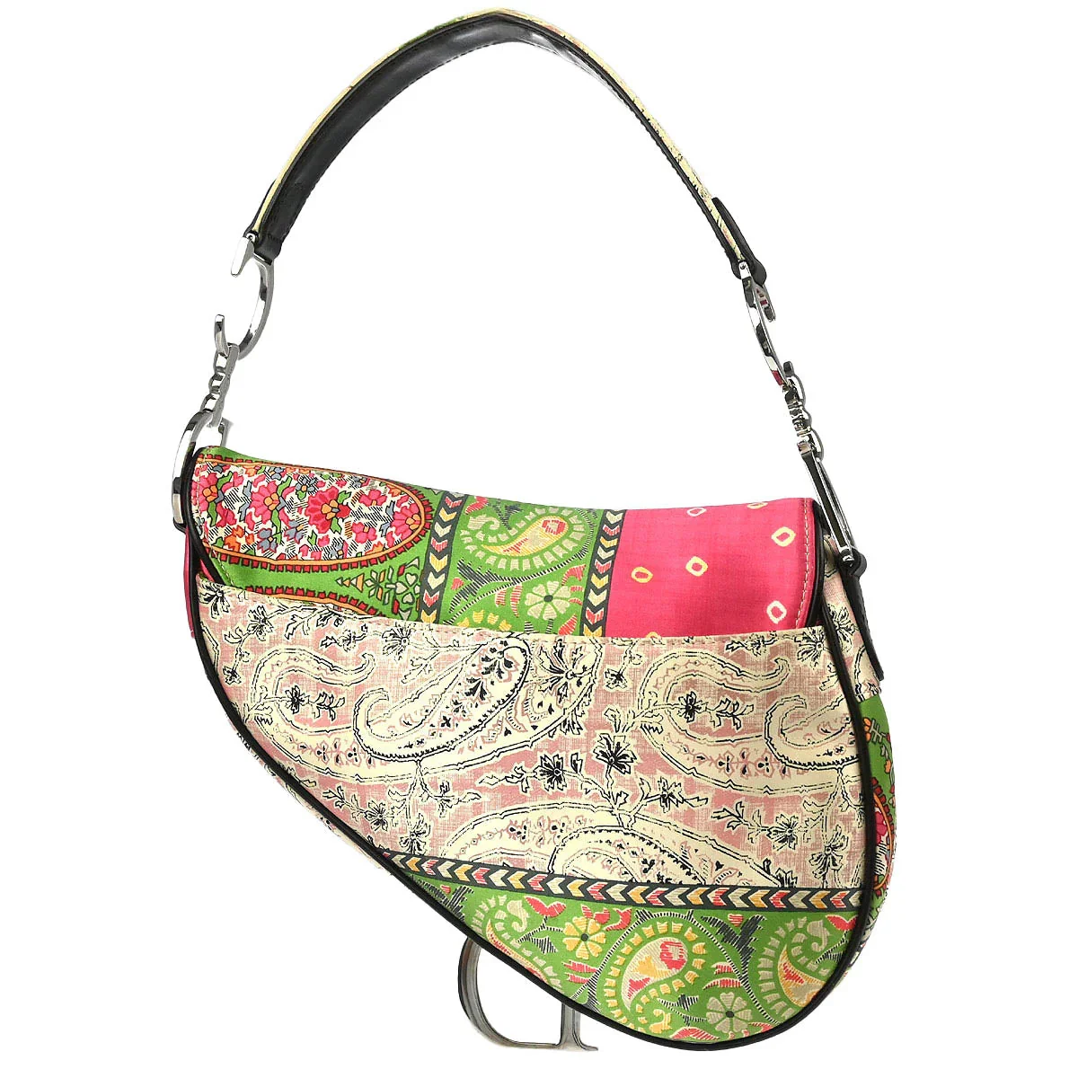 Christian Dior 2003 Multicolor Satin Saddle Handbag - Image 2