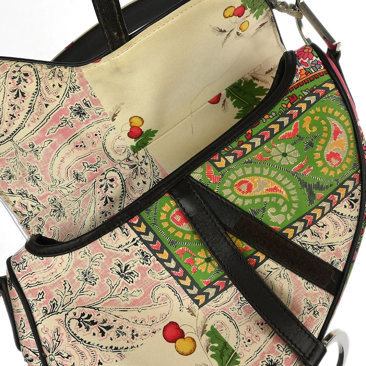 Christian Dior 2003 Multicolor Satin Saddle Handbag - Image 7