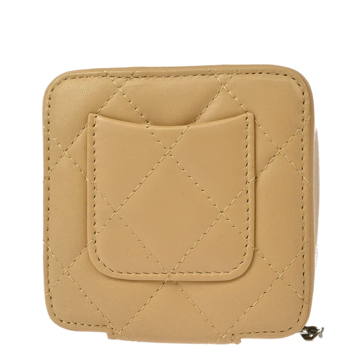 Chanel 2005-2006 Beige Calfskin Cambon Ligne Pouch - Image 2
