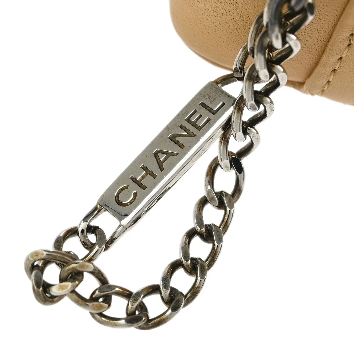 Chanel 2005-2006 Beige Calfskin Cambon Ligne Pouch - Image 4